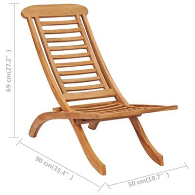 Tuinstoel inklapbaar 50x90x69 cm massief teakhout
