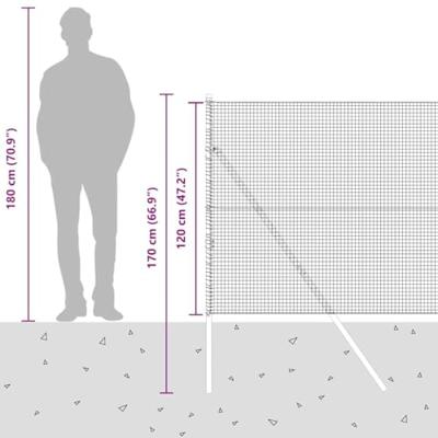 VidaXL Afrasteringspaal grijs 10 x 1,2 m (19 x 19 mm gaas)
