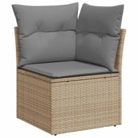8-delige Loungeset met kussens poly rattan beige - thumbnail