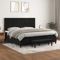 Boxspring met matras fluweel zwart 200x200 cm - thumbnail