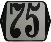Huisnummer naambordje standaard 15x12 cm nummer 75 - Warentuin mix - thumbnail