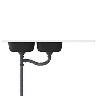 Gootsteen dubbele bakken 1200x500x155 mm roestvrij staal zilver Gootsteen dubbele bakken 1200x500x155 mm roestvrij staal zilver