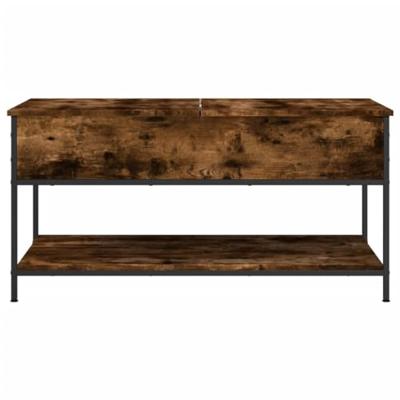 Salontafel 100x50x50 cm bewerkt hout en metaal gerookt eiken Salontafel 100x50x50 cm bewerkt hout en metaal gerookt eiken