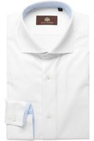 Circle of Gentlemen Overhemd Dainton Wit Twill Paisley Contrast Slim Fit - thumbnail