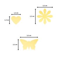 Vaessen Creative • figuurpons set hart bloem vlinder 3st. - thumbnail