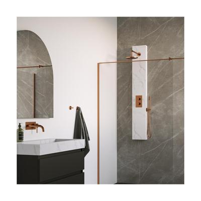 Brauer Copper Edition Thermostatisch Douchepaneel Calacatta Gold - 20 cm - 2-weg - Koper Geborsteld PVD