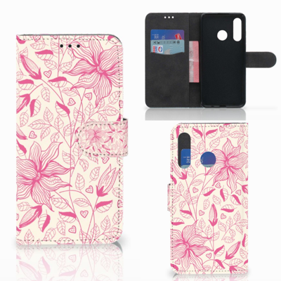 Huawei P30 Lite (2020) Hoesje Pink Flowers Huawei P30 Lite (2020) Hoesje Pink Flowers