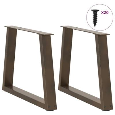Salontafelpoten 2 st V-vormig 50x(42-43,3) cm staal naturel