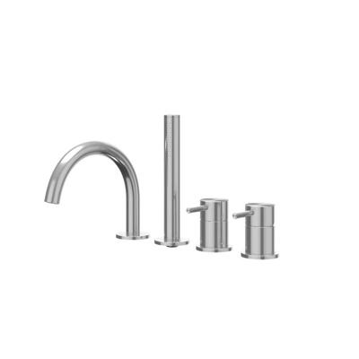 IVY Concord Badrandcombinatie - 4-wegs - mengkraan - draaibare uitloop - uittrekbare handdouche - RVS316 - geborsteld 6301161