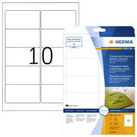 Herma 8018 Folie-etiketten 96 x 50.8 mm Folie, glanzend Transparant 250 stuk(s) Permanent hechtend Laser (zwart/wit), Kopiëren (zwart/wit), Laser (kleur), - thumbnail