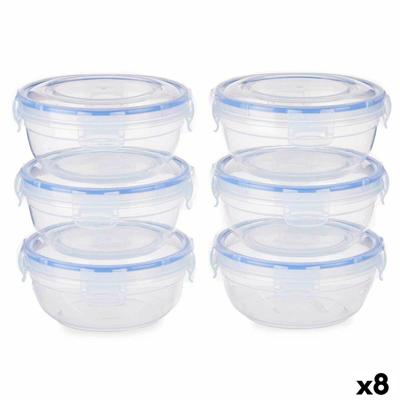 Set Lunchboxen Leknes Blauw Transparant Polypropyleen Plastic 800 ml Hermetisch (8 Stuks) Set Lunchboxen Leknes Blauw Transparant Polypropyleen Plastic 800 ml Hermetisch (8 Stuks)