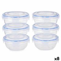 Set Lunchboxen Leknes Blauw Transparant Polypropyleen Plastic 800 ml Hermetisch (8 Stuks) - thumbnail