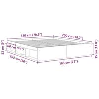 Bedframe betongrijs 180x200 cm Super King Size - thumbnail