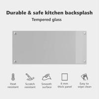 VidaXL Keuken spatscherm lichtgrijs 90 x 40 cm gehard glas - thumbnail