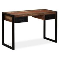 Bureau met 2 lades 120x50x76 cm massief gerecycled hout - thumbnail