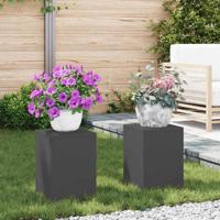 VidaXL Plantenstandaard 2 pcs zwart 24 x 24 x 35 cm staal - thumbnail