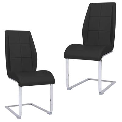 Vidaxl Eetkamerstoelen 2 St Kunstleer Zwart Vidaxl Eetkamerstoelen 2 St Kunstleer Zwart