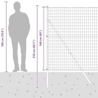 VidaXL Hek met paal groen 1,6 x 10 m staal en pvc - thumbnail