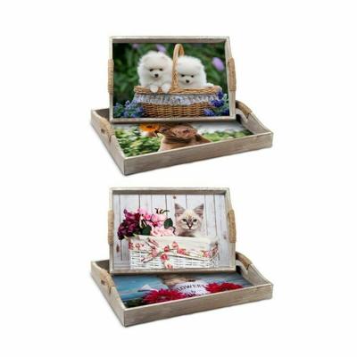 Set van trays DKD Home Decor Multicolour 40 x 30 x 6 cm Hout MDF (2 Stuks) Set van trays DKD Home Decor Multicolour 40 x 30 x 6 cm Hout MDF (2 Stuks)
