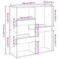 Boekenkast / kamerscherm 100x33x115 cm sonoma eikenkleurig - thumbnail