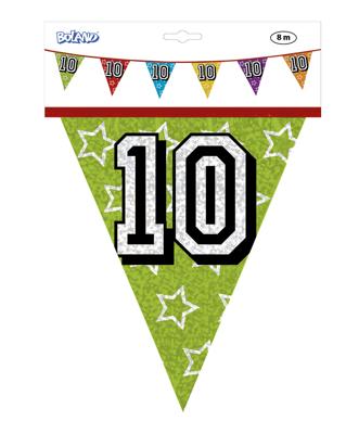 Holografische vlaggenlijn &apos;10&apos; (8 m)