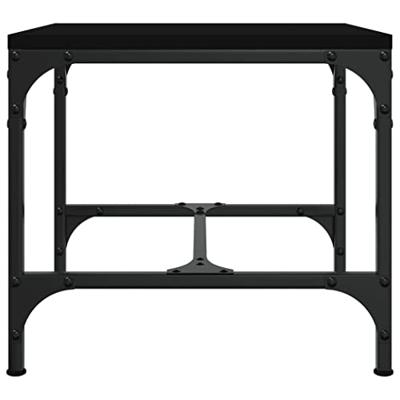 Bijzettafel 40x40x35 cm bewerkt hout zwart Bijzettafel 40x40x35 cm bewerkt hout zwart