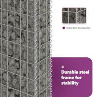 VidaXL Schanskorfmuur met deksels 20x20x100 cm gegalvaniseerd staal - thumbnail