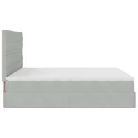 Ottoman bed met matrassen 180x200cm fluweel lichtgrijs - thumbnail