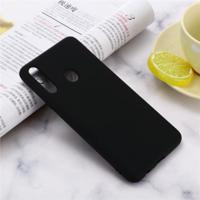 Voor Galaxy A20s effen kleur Liquid silicone schokbestendig volledige dekking beschermende case (zwart) - thumbnail
