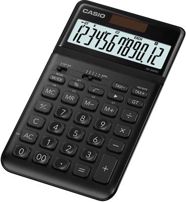 Casio JW-200SC-BK Bureaurekenmachine Zwart Aantal displayposities: 12 werkt op zonne-energie, werkt op batterijen (b x h x d) 109 x 11 x 184 mm Casio JW-200SC-BK Bureaurekenmachine Zwart Aantal displayposities: 12 werkt op zonne-energie, werkt op batterijen (b x h x d) 109 x 11 x 184 mm