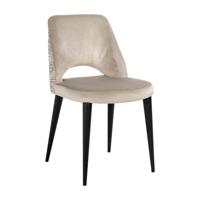 Richmond Eetkamerstoel 'Tabitha' Velvet en stof, kleur Khaki/Naturel - thumbnail