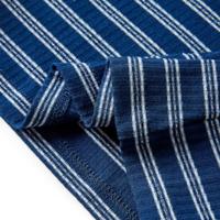 Kindershirt met lange mouwen gestreept 128 marineblauw - thumbnail