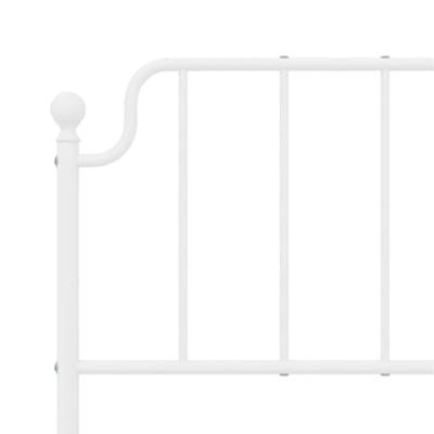 Bedframe met hoofd- en voeteneinde metaal wit 135x190 cm
