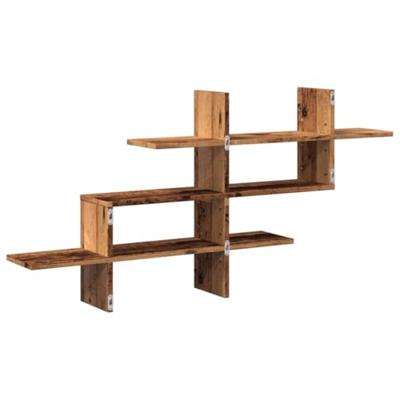Wandschap 124,5x18x60,5 cm bewerkt hout oud houtkleurig