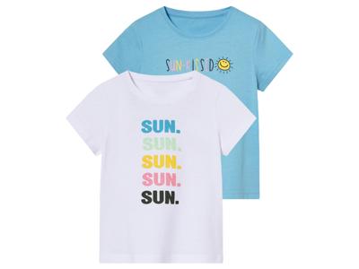lupilu 2 Kinder T-shirts (Wit/ blauw, 122/128)