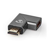 HDMI-Adapter | HDMI Male / HDMI Connector | HDMI Female / HDMI Output | Verguld | Rechts Gehoekt | Aluminium - thumbnail