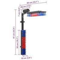 VidaXL Vee borstels verstelbaar rood en blauw 84 x 10 x 91 cm pvc - thumbnail