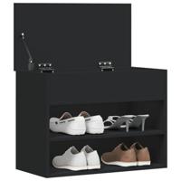 VidaXL Schoenenbank 60x30x45 cm bewerkt hout zwart - thumbnail