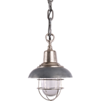 Hanglamp Girona 26 cm 1 Lichts Lood Met Ruw Nickel Industrieel - thumbnail
