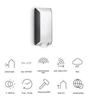 Steinel AUSSENLEUCHTE L 30 S 068899 Buitenlamp met bewegingsmelder (wand) LED E27 15 W Antraciet-grijs - thumbnail