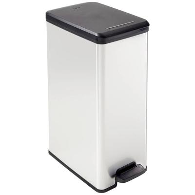 Curver DECO Bin 240640 Afvalbak 40 l (b x h x d) 250 x 610 x 420 mm Zilver, Zwart 1 stuk(s) Curver DECO Bin 240640 Afvalbak 40 l (b x h x d) 250 x 610 x 420 mm Zilver, Zwart 1 stuk(s)