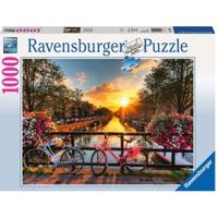 Ravensburger puzzel Fietsen in Amsterdam - 1000 stukjes - thumbnail