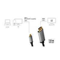 LogiLink CUA0101 tussenstuk voor kabels USB 3.2 Gen1 Type-C HDMI-A Zwart, Grijs - thumbnail