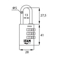 Combinatieslot IFAM Combi30 Aluminium Rood - thumbnail