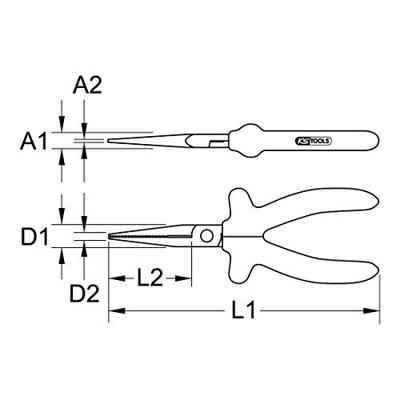 KS Tools 1171715 Platte tang Gereedschapsstaal 160 mm KS Tools 1171715 Platte tang Gereedschapsstaal 160 mm