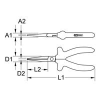 KS Tools 1171715 Platte tang Gereedschapsstaal 160 mm - thumbnail