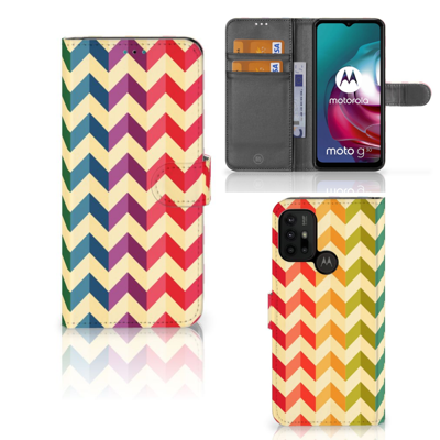 Motorola Moto G10 | G20 | G30 | Telefoon Hoesje | Zigzag Multi Color