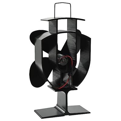VidaXL Kachelventilator met 4 vinnen zwart