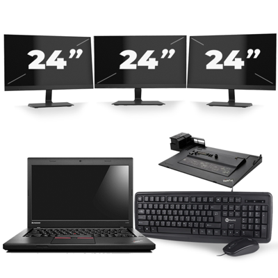 Lenovo ThinkPad L460 - Intel Core i5-6e Generatie - 14 inch - 8GB RAM - 256GB SSD - Windows 11 + 3x 24 inch Monitor