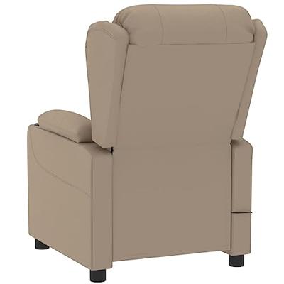 Fauteuil verstelbaar elektrisch kunstleer cappuccinokleurig